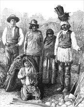 ''The Threatened Rising of American Indians; Tom Hunter, Chief of the Saline Indians, and his Family Creator: Unknown.