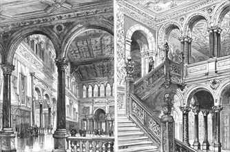 ''Hewell Grange, Birmingham; The Great Hall and The Great Staircase', 1891. Creator: Unknown.