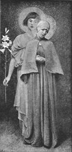 ''Pictures of the Year - V. "Hail, Mary !" after Mrs Marianne Stokes', 1891. Creator: Unknown.
