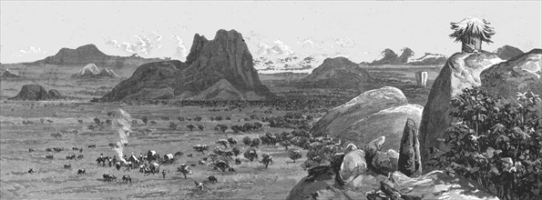 ''Lord Randolph Churchill in South Africa; A Sketch of the Country from Matipi's Kraal', 1891. Creator: Unknown.