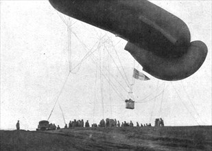 'La "Saucisse"; Le gouvernail a pris forme : le ballon s'eleve', 1916. Creator: Unknown.