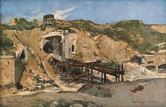 'L'entrée du Fort de Troyon apres le bombardement de septembre 1914', 1915. Creator: Francois Flameng.
