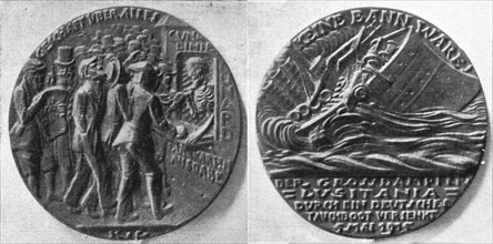'La medaille commemorative allemande du torpillage du "Lusitania". 7 mai 1915', 1915. Creator: Unknown.