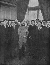 'Le prince Alexandre et les Lyceens de Paris; reception par le prince regent de Serbie..., 1916. Creator: Manuel.