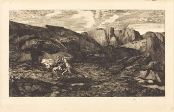 La Peur (Fear), 1865. Creator: Odilon Redon.
