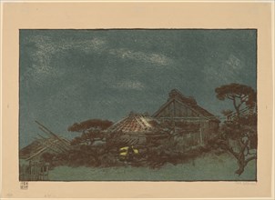 Evening in Fukagawa, 1900. Creator: Emil Orlik.