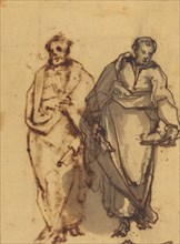 Two Draped Figures. Creator: Cherubino Alberti.