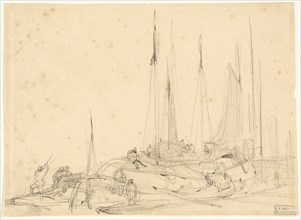 Fishing Boats in Port, c. 1830. Creator: Unknown.