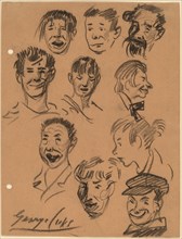 Ten Heads, c. 1905. Creator: George Benjamin Luks.