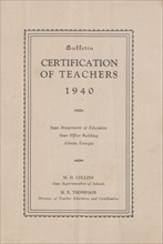 Certification of Teachers, 1940. Creator: Unknown.