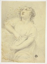 Woman with Lyre, c. 1816. Creator: Samuel de Wilde.