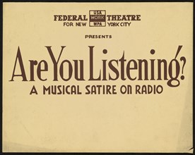 Are You Listening, New York, 1938. Creator: Unknown.
