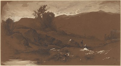 Figures in a Landscape, 1860. Creator: William Hart.