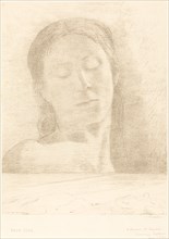 Yeux Clos (Closed Eyes), 1890. Creator: Odilon Redon.