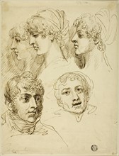 Five Sketches of Heads, n.d. Creator: Samuel Drummond.