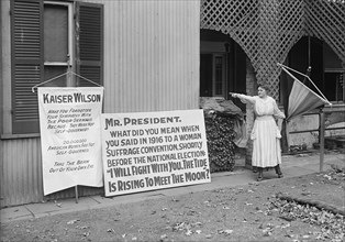 Woman Suffrage Banners, 1917. Creator: Harris & Ewing.