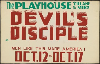 Devil's Disciple, New Orleans, 1937. Creator: Unknown.