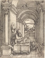 Saint Jerome Writing, 1522. Creator: Hans Springinklee.