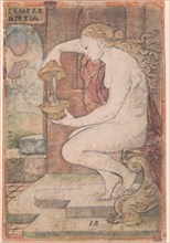 Temperantia (Temperance), c. 1525. Creator: Master I. B..