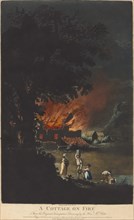 A Cottage on Fire, 1799. Creators: Charles Turner, Yates.