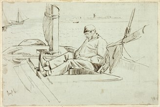 Man Seated in a Sailboat, n.d. Creator: Henry Stacy Marks.