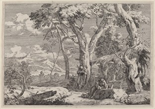 Wilderness Landscape with Two Monks. Creator: Marco Ricci.