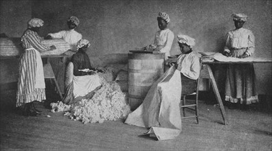 Mattress-making, 1904. Creator: Frances Benjamin Johnston.