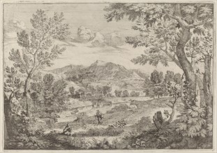Houses Beside a Mountain, 1696. Creator: Crescenzio Onofri.
