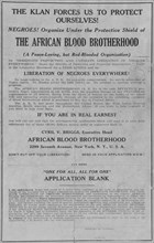 The African Blood Brotherhood, 1918-1922. Creator: Unknown.