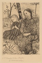 Two Peasant Girls, c. 1900. Creator: Paula Modersohn-Becker.