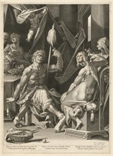 Hercules and Omphale, c. 1600. Creator: Aegidius Sadeler II.