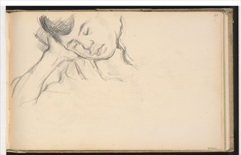 Figure Resting Head on Hand, c. 1889. Creator: Paul Cezanne.