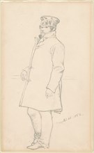 Man in Cap and Coat, 1852. Creator: Emanuel Gottlieb Leutze.
