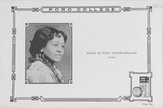 Anne M. Pope Turnbo-Malone; Founder, 1922. Creator: Unknown.