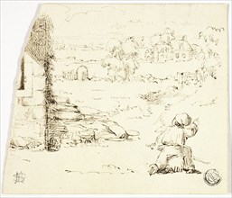 Landscape with Boy in Foreground, n.d. Creator: Marcus Stone.