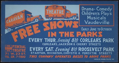 Free Shows in the Parks, New York, [193-].  Creator: Unknown.
