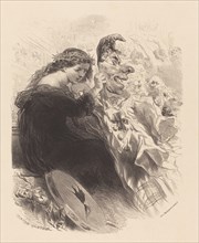 The Woman Behind the Mask, 1830s. Creator: Célestin Nanteuil.