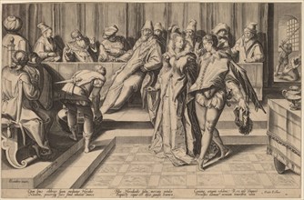 Salome Dancing Before Herod, c. 1592. Creator: Jan Saenredam.