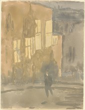 Street at Night, Meudon, 1910s. Creator: Gwendolen Mary John.