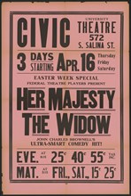 Her Majesty the Widow 1, Syracuse, NY, 1936. Creator: Unknown.