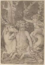 Triton Carrying a Child, c. 1507. Creator: Nicoletto da Modena.