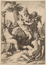 Venus, Bacchus, and Ceres, probably 1588. Creator: Jacob Matham.
