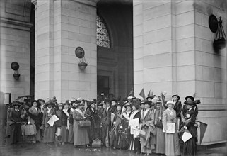 Woman Suffrage - at Union Station, 1917. Creator: Harris & Ewing.