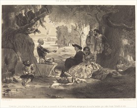 Apeáronse junto á la fuente, c. 1855. Creator: Célestin Nanteuil.
