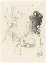 Femme de Profil (Profile of a Woman), 1900. Creator: Odilon Redon.