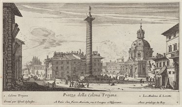 Piazza della Colona Trojana, 1640-1660. Creator: Israel Silvestre.