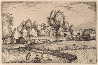 Road along a Field, published 1612. Creator: Claes Jansz Visscher.