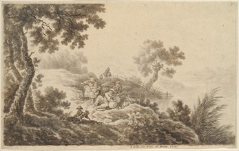 Landscape with Travelers, 1776. Creator: Johann Albrecht Dietzsch.
