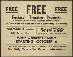 Theatre poster, Los Angeles, Los Angeles, [193-]. Creator: Unknown.