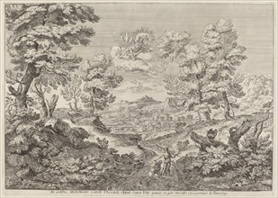 Apollo and a Nymph Leading a Lion, 1696. Creator: Crescenzio Onofri.